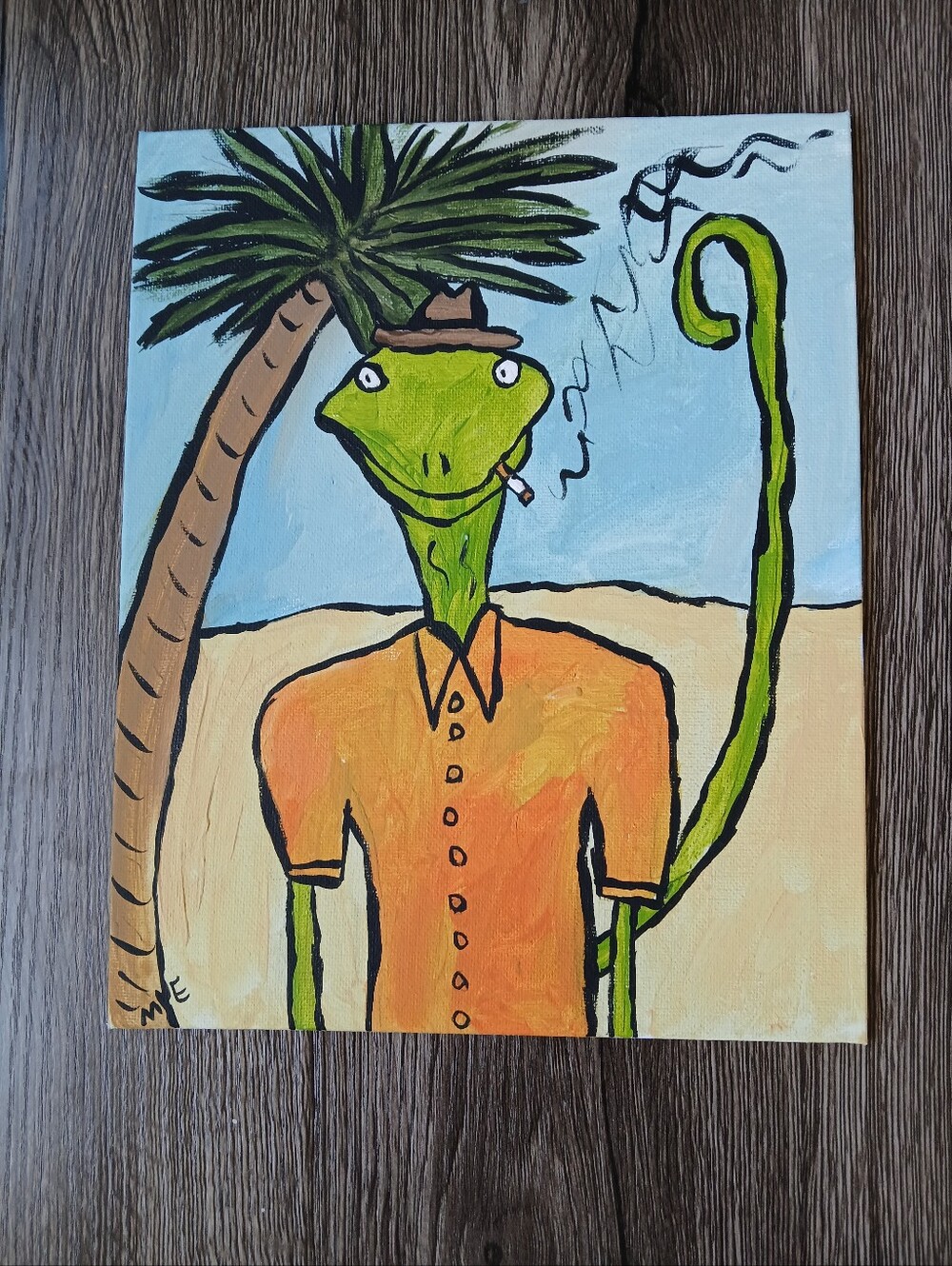 Lizard Painting Folk Art